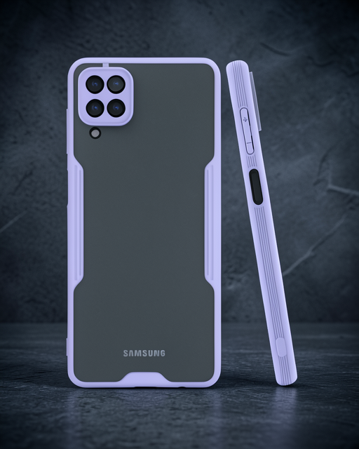 Samsung Galaxy A22 Kılıf Platin Silikon - Lila
