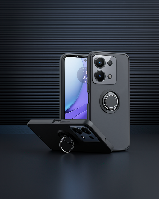 Xiaomi Redmi Note 13 Pro 4g Montreal Yüzüklü Silikon Kapak - Siyah