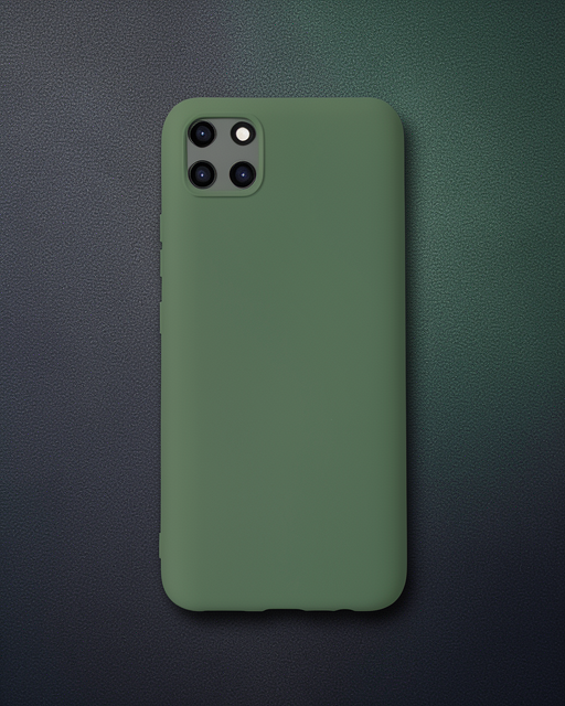 Realme C11 Kılıf Nano İçi Kadife Silikon - Koyu Yeşil