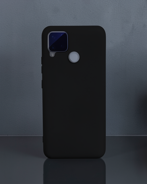 Realme C15 Kılıf Nano İçi Kadife Silikon - Siyah
