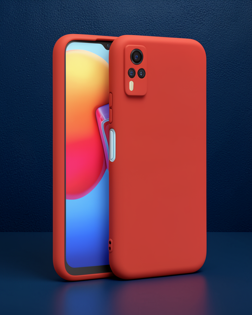 Vivo Y53s Kılıf Nano İçi Kadife Silikon - Kırmızı