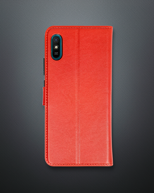 Xiaomi Redmi 9a Kılıf Trend S Plus Kapaklı Kılıf - Kırmızı
