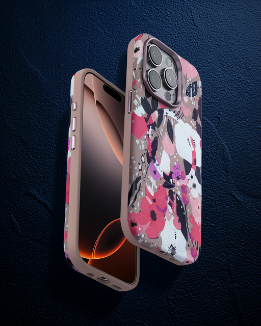 Onegif Apple İphone 14 Pro Max Flower Series Magsafe Kapak - Pembe
