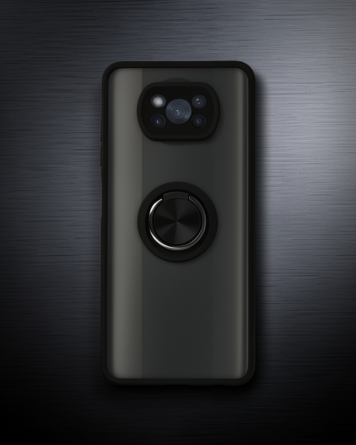 Xiaomi Pocophone X3 Kılıf Montreal Yüzüklü Silikon Kapak - Siyah