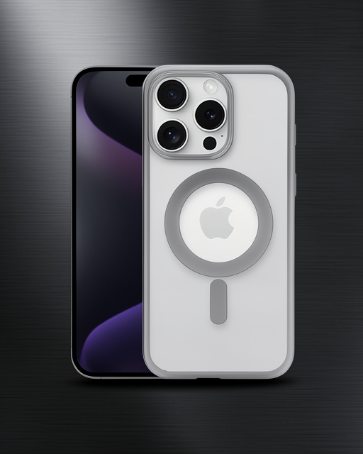 Apple İphone 15 Pro Max Kılıf Erozi Magsafe Kapak - Gümüş