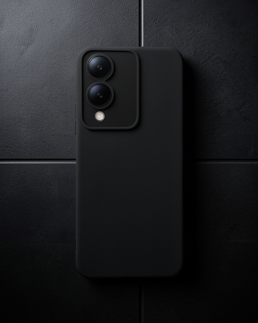 Vivo Y17s Kılıf Nano İçi Kadife Silikon - Siyah