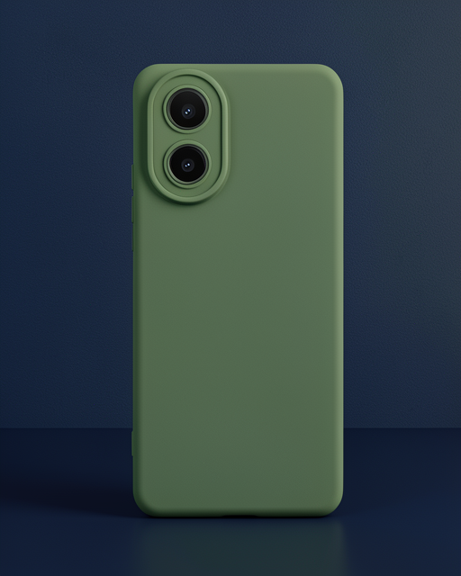 Oppo A38 Kılıf Nano İçi Kadife Silikon - Koyu Yeşil