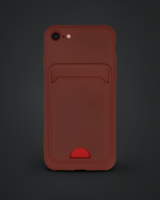 Apple İphone 7 Kılıf Kelvin Kartvizitli Silikon - Bordo