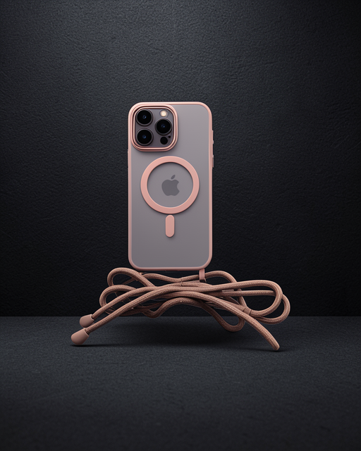 Apple İphone 13 Pro Kılıf Divo Lazer Askılı Magsafe Kapak - Pembe