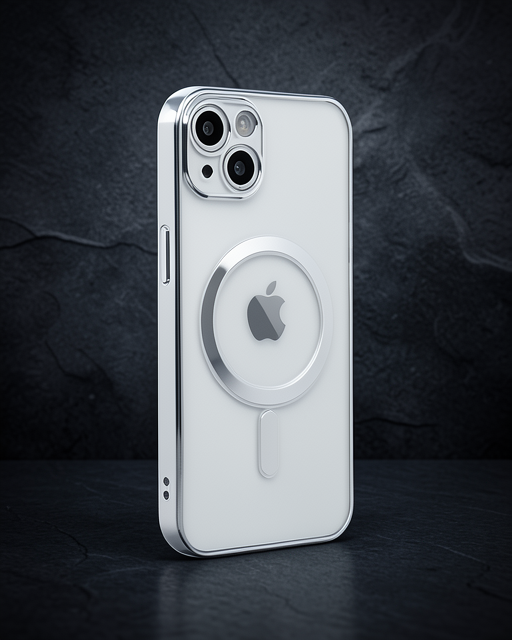 Apple İphone 14 Plus Kılıf Magneticsafe Lazer Silikon - Gümüş