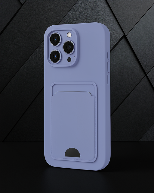 Apple İphone 16 Pro Kılıf Kelvin Kartvizitli Silikon - Lila