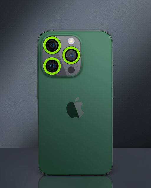 Apple İphone 12 Pro Max Neon Fosforlu Kamera Lens - Yeşil
