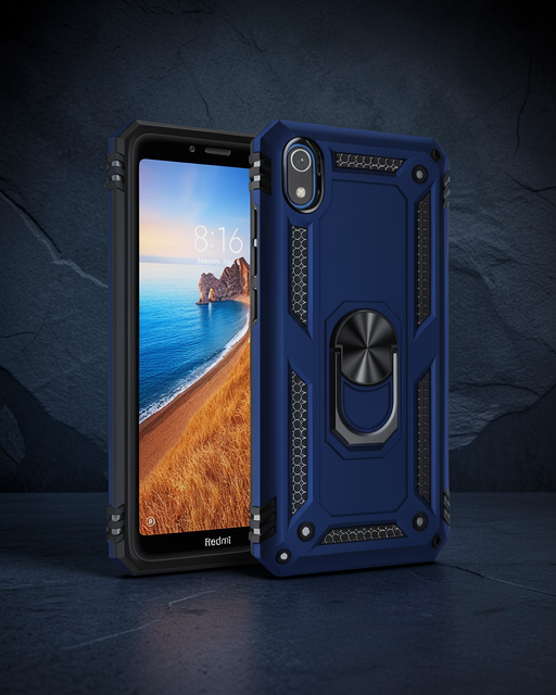 Xiaomi Redmi 7a Kılıf Sofya Yüzüklü Silikon Kapak - Lacivert