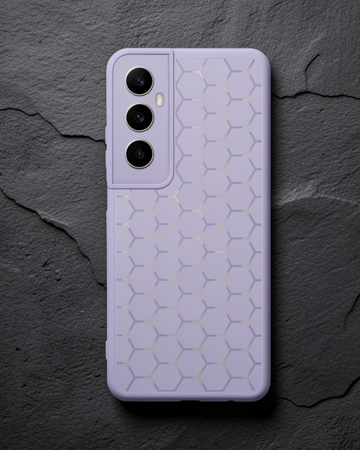 Realme C65 Kılıf Petek Silikon Kapak - Lila