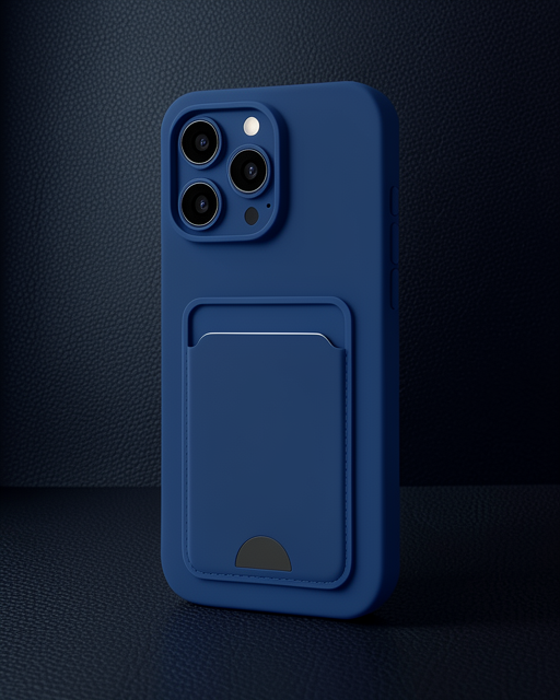 Apple İphone 16 Pro Kılıf Kelvin Kartvizitli Silikon - Lacivert