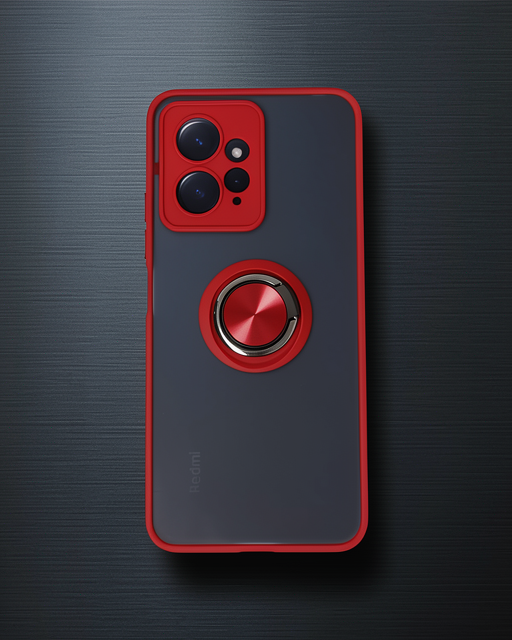 Xiaomi Redmi Note 12 4g Kılıf Montreal Yüzüklü Silikon Kapak - Kırmızı