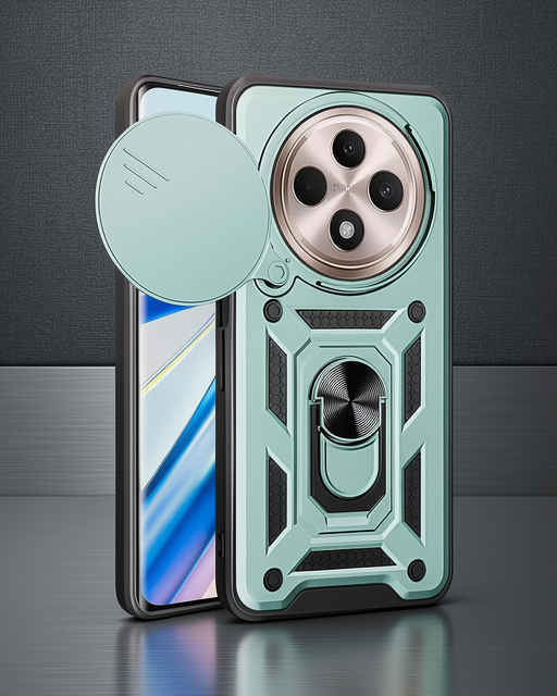 Xiaomi Redmi 14c Kılıf Pars Lens Yüzüklü Silikon - Yeşil