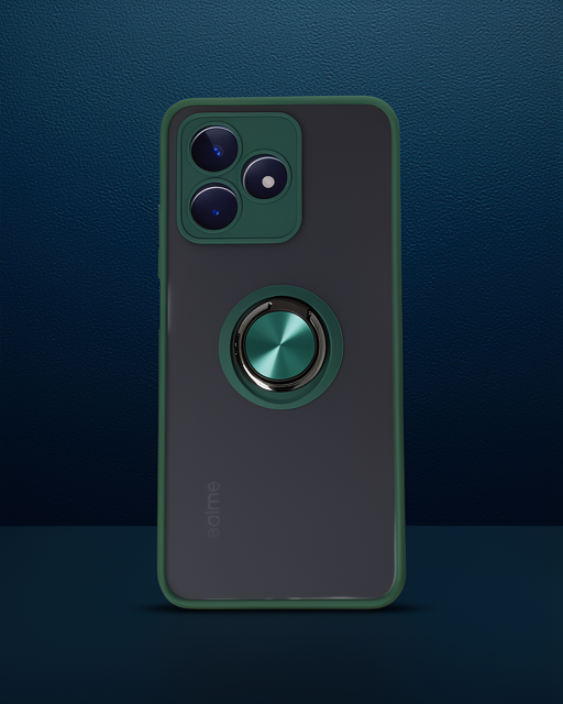 Realme C53 Kılıf Montreal Yüzüklü Silikon Kapak - Yeşil