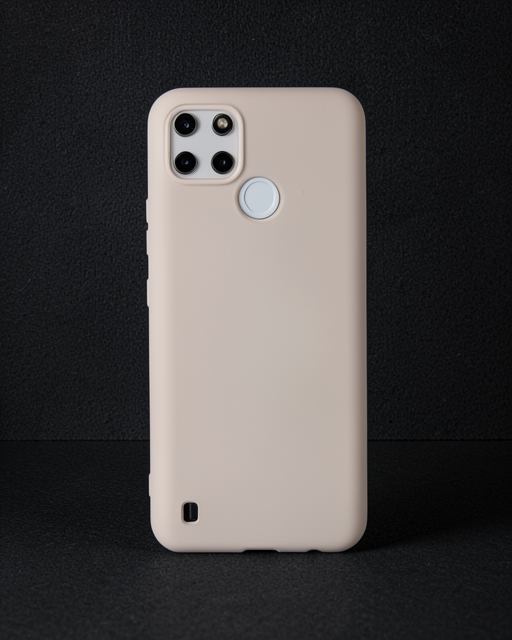 Realme C25y Kılıf Nano İçi Kadife Silikon - Pudra