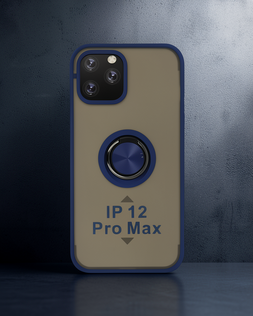 Apple İphone 12 Pro Max Kılıf Montreal Yüzüklü Silikon Kapak - Lacivert