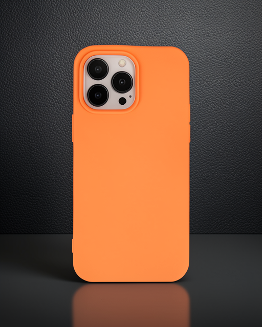 Apple İphone 14 Pro Max Kılıf Nano İçi Kadife Silikon - Turuncu